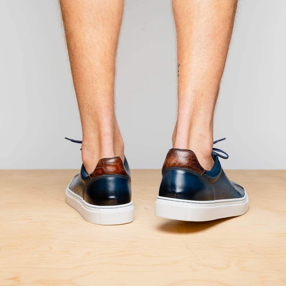 65-201-NVY RUSSO Burnished Italian Calfskin - Navy - Zelli Italia - Flyclothing LLC