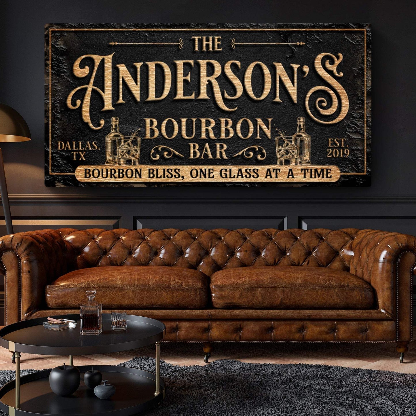 Personalized Bourbon Bar Sign III - Tailored Canvases - Flyclothing LLC