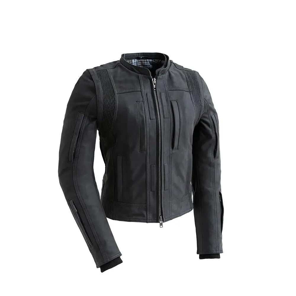 RYBAK Women's Leather Biker Club Jacket - First Manufacturing Company - Flyclothing LLC