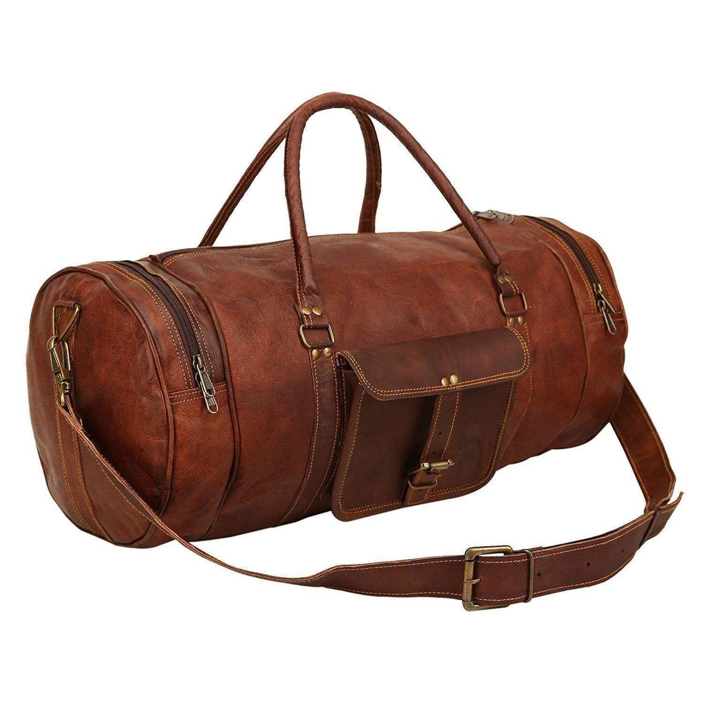 The Dapper Duffel - Classy Leather Bags - Flyclothing LLC