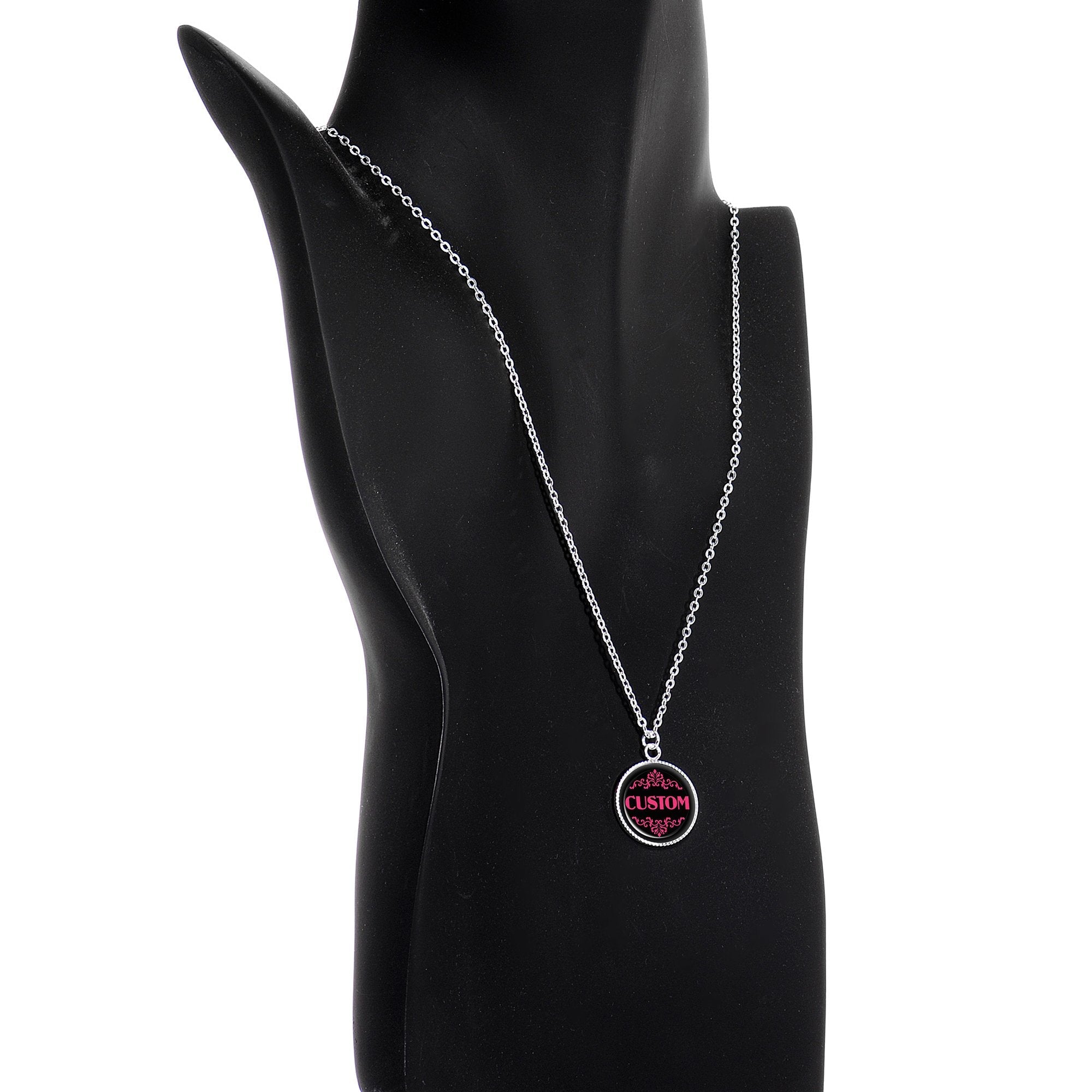 Custom Pink Personalized Name Silver Plated Chain Necklace - BodyCandy - Flyclothing LLC