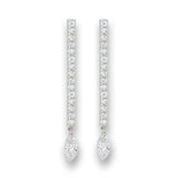 S411207 - Rhodium 925 Sterling Silver Earrings with AAA Grade CZ  in Clear - Alamode