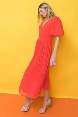 WORD TO THE WISE WOVEN MIDI DRESS - Flying Tomato - Flyclothing LLC