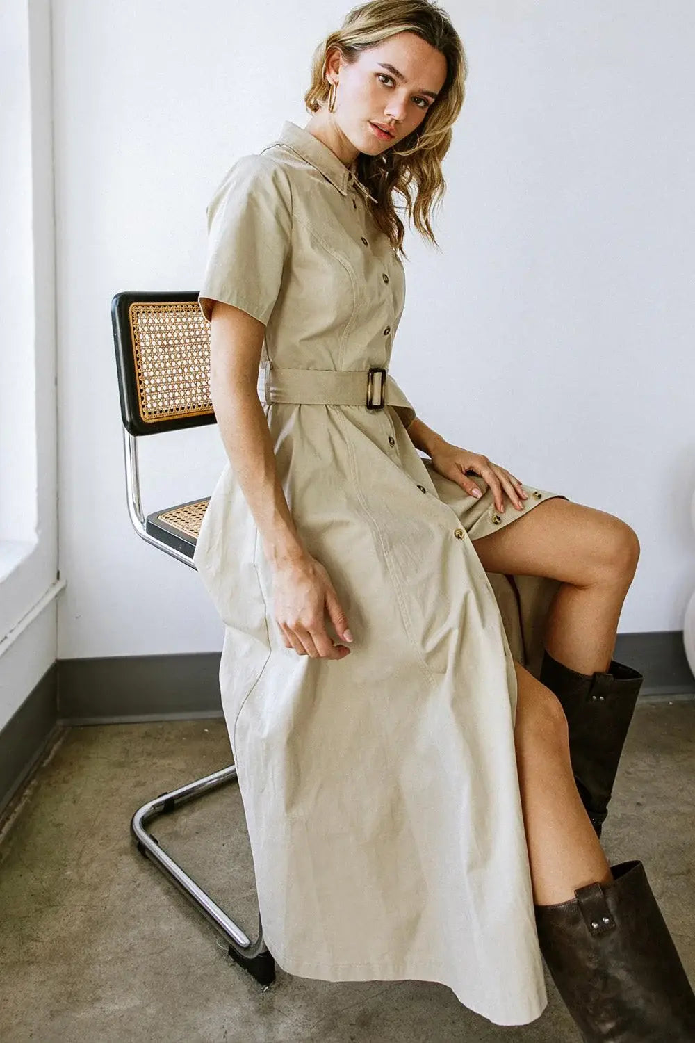 LUCKY ME WOVEN MIDI DRESS - Flying Tomato - Flyclothing LLC