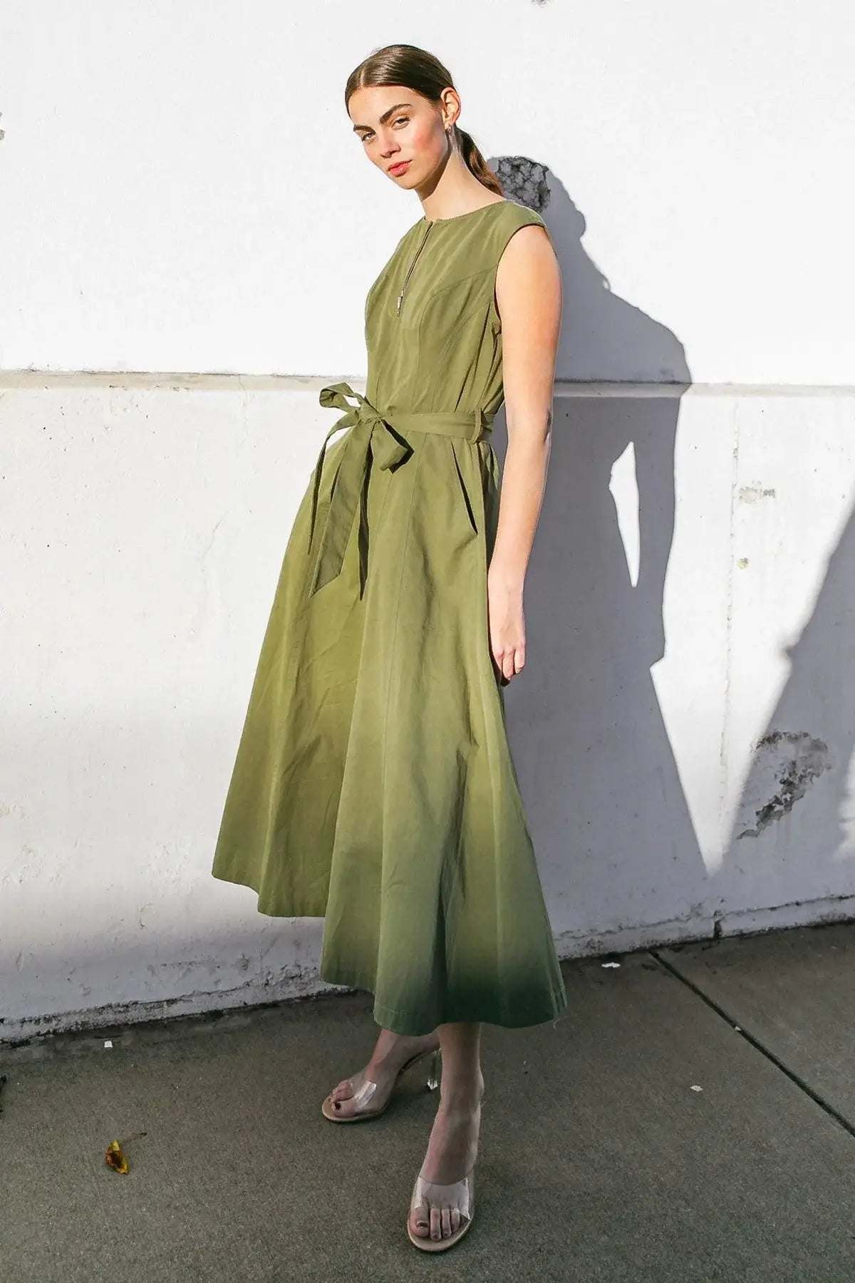 DELICATE DREAMS WOVEN MIDI DRESS - Flying Tomato - Flyclothing LLC