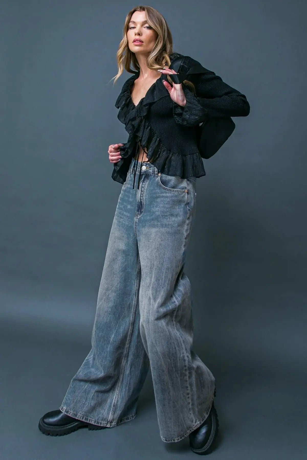 DARING TREND WASHED DENIM PANTS - Flying Tomato - Flyclothing LLC