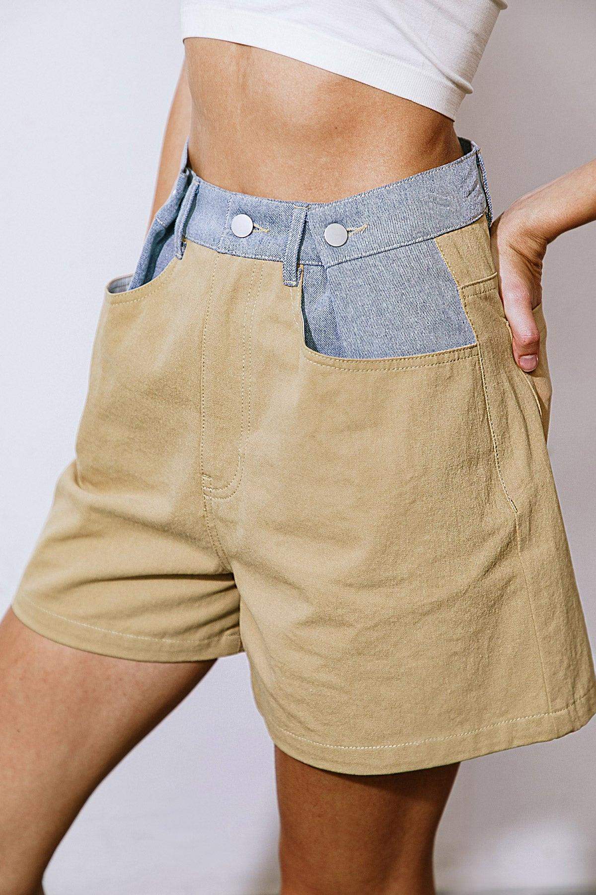 MAJOR MOOD DENIM TWILL SHORTS - Flying Tomato - Flyclothing LLC