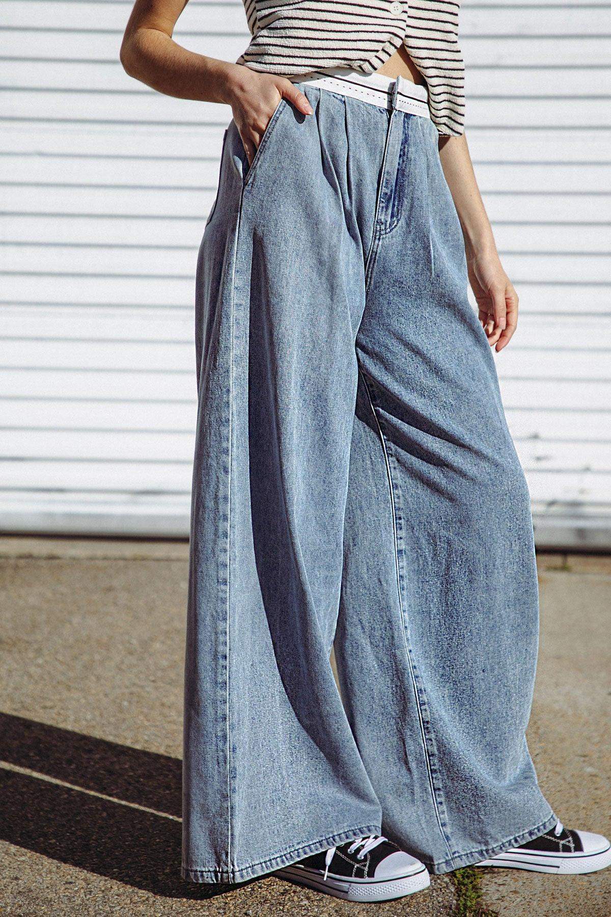 FOREVER WONDERING DENIM PANTS - Flying Tomato - Flyclothing LLC