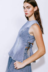BE THE BRIGHTEST DENIM TOP - Flying Tomato - Flyclothing LLC