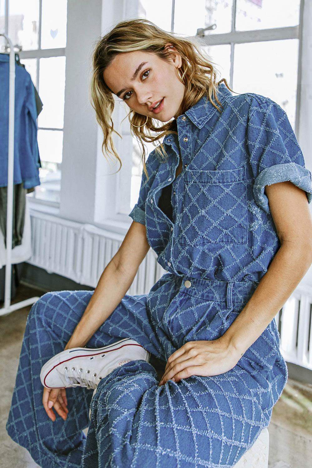 IT'S A SECRET DENIM TOP - Flying Tomato - Flyclothing LLC