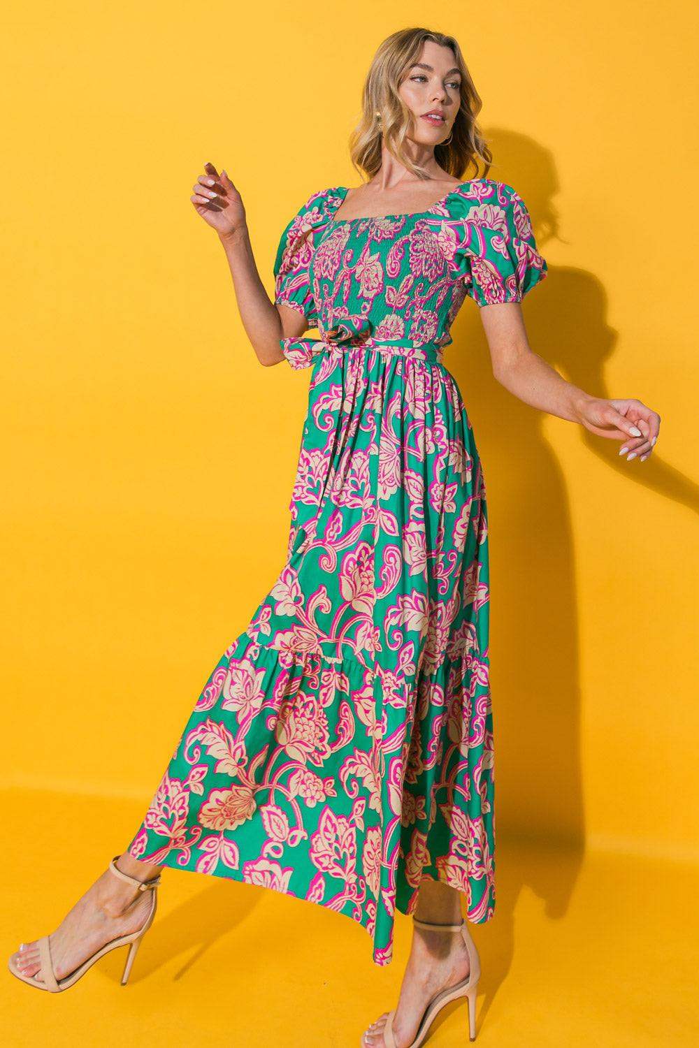 RUN TOWARDS LOVE POPLIN ANKLE DRESS - Flying Tomato - Flyclothing LLC