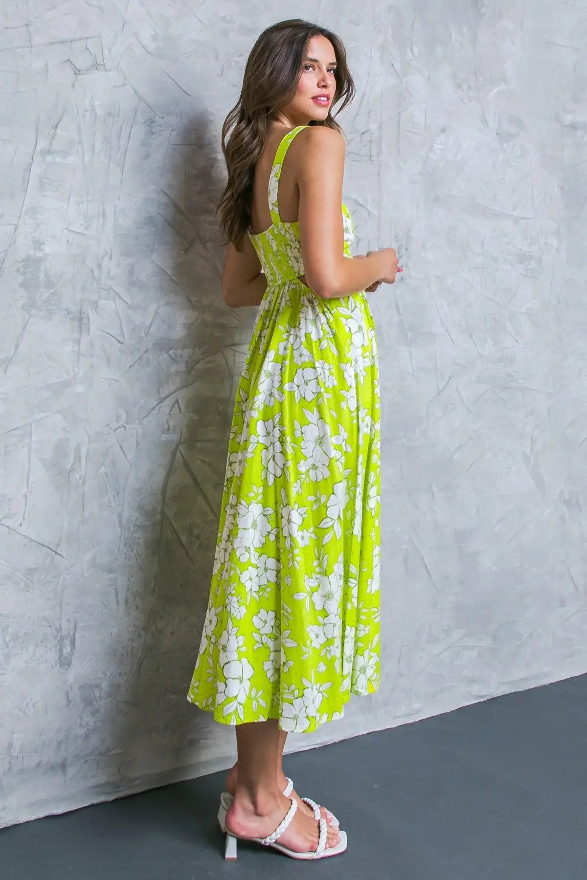PERFECTLY ADORED WOVEN MIDI DRESS - Flying Tomato - Flyclothing LLC