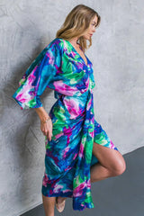 ON THE HORIZON WOVEN SATIN MIDI DRESS - Flying Tomato - Flyclothing LLC