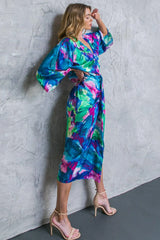 ON THE HORIZON WOVEN SATIN MIDI DRESS - Flying Tomato - Flyclothing LLC