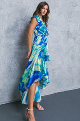 LA BEBE WOVEN SATIN MAXI DRESS - Flying Tomato - Flyclothing LLC