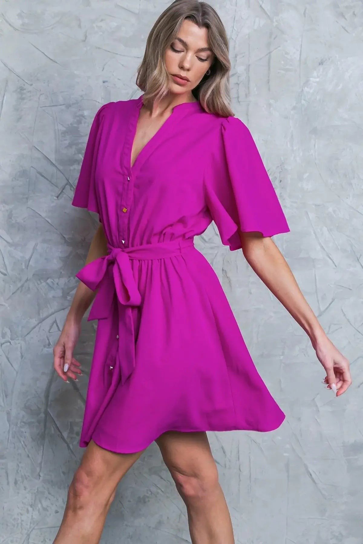 SPEAK NOW WOVEN MINI DRESS - Flying Tomato - Flyclothing LLC