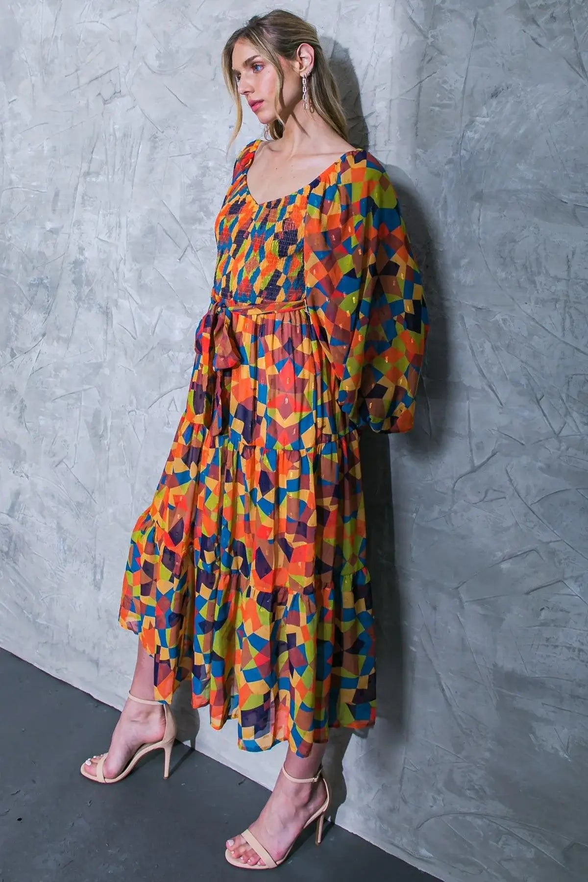 NOTHING WAS THE SAME WOVEN MIDI DRESS - Flying Tomato - Flyclothing LLC