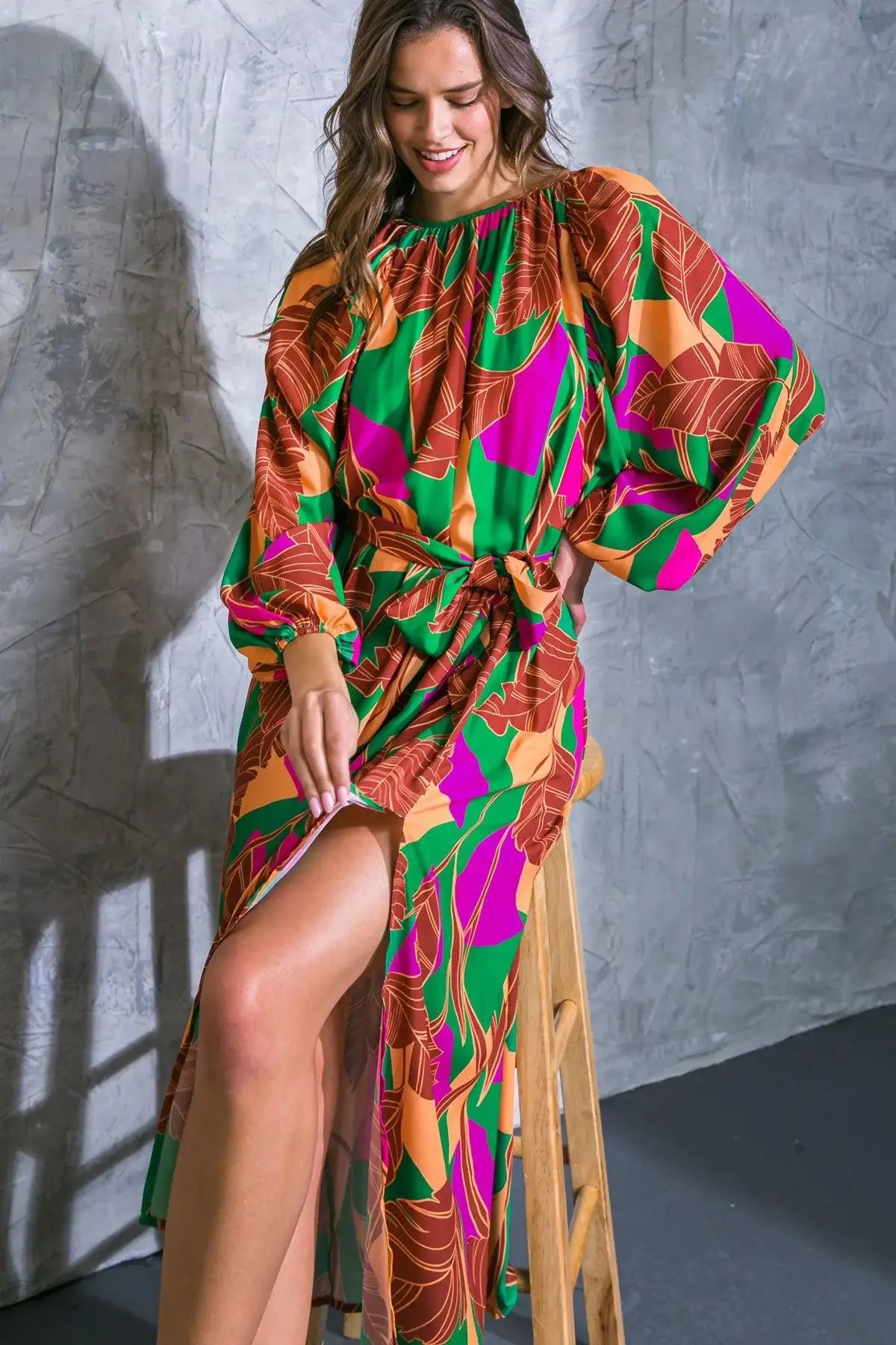 CUE THE CHIC WOVEN MIDI DRESS - Flying Tomato - Flyclothing LLC