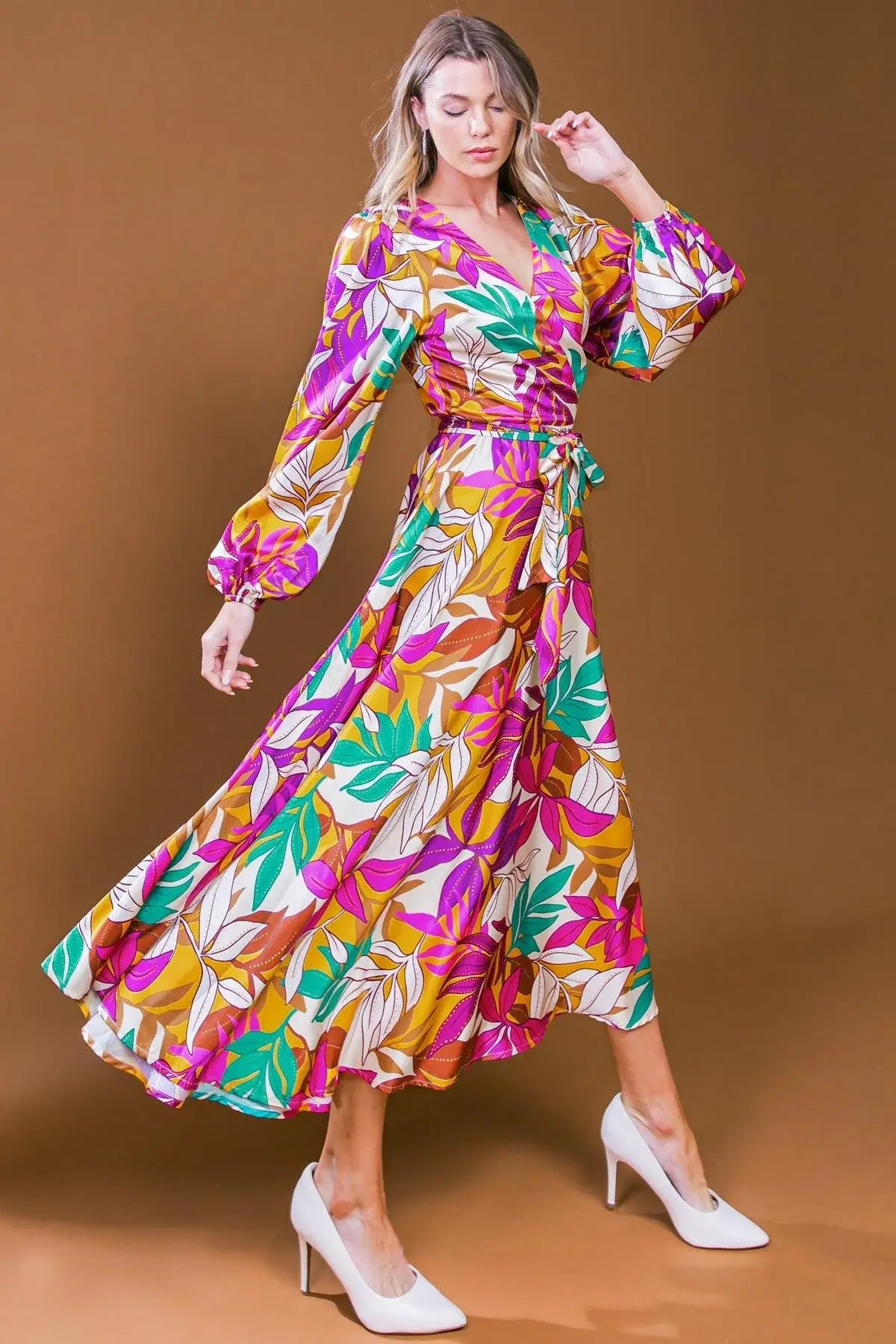 CAREFREE CONFIDENCE WOVEN MIDI DRESS - Flying Tomato - Flyclothing LLC