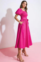 A PEACEFUL PLACE WOVEN MIDI DRESS - Flying Tomato - Flyclothing LLC