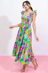 LOVE HAZE WOVEN MIDI DRESS - Flying Tomato - Flyclothing LLC