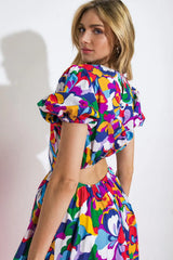LET ME ADORE YOU WOVEN MIDI DRESS - Flying Tomato - Flyclothing LLC