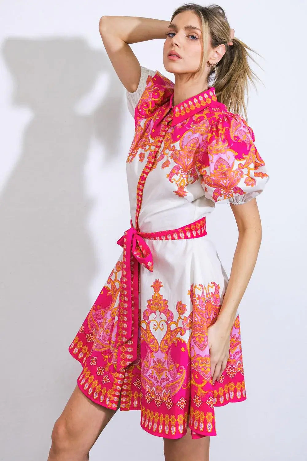 ATTENTION SEEKER WOVEN MINI DRESS - Flying Tomato - Flyclothing LLC
