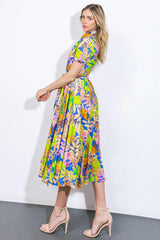 KEEP BLOOMING WOVEN MIDI DRESS - Flying Tomato - Flyclothing LLC