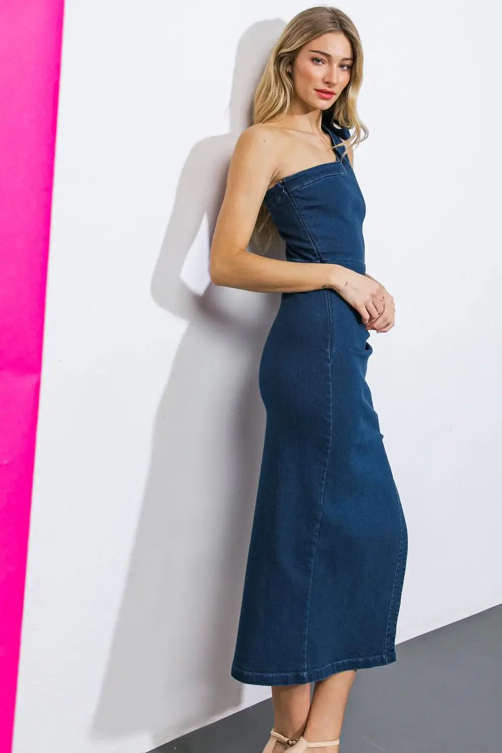 BALL OF JOY DENIM MIDI DRESS - Flying Tomato - Flyclothing LLC