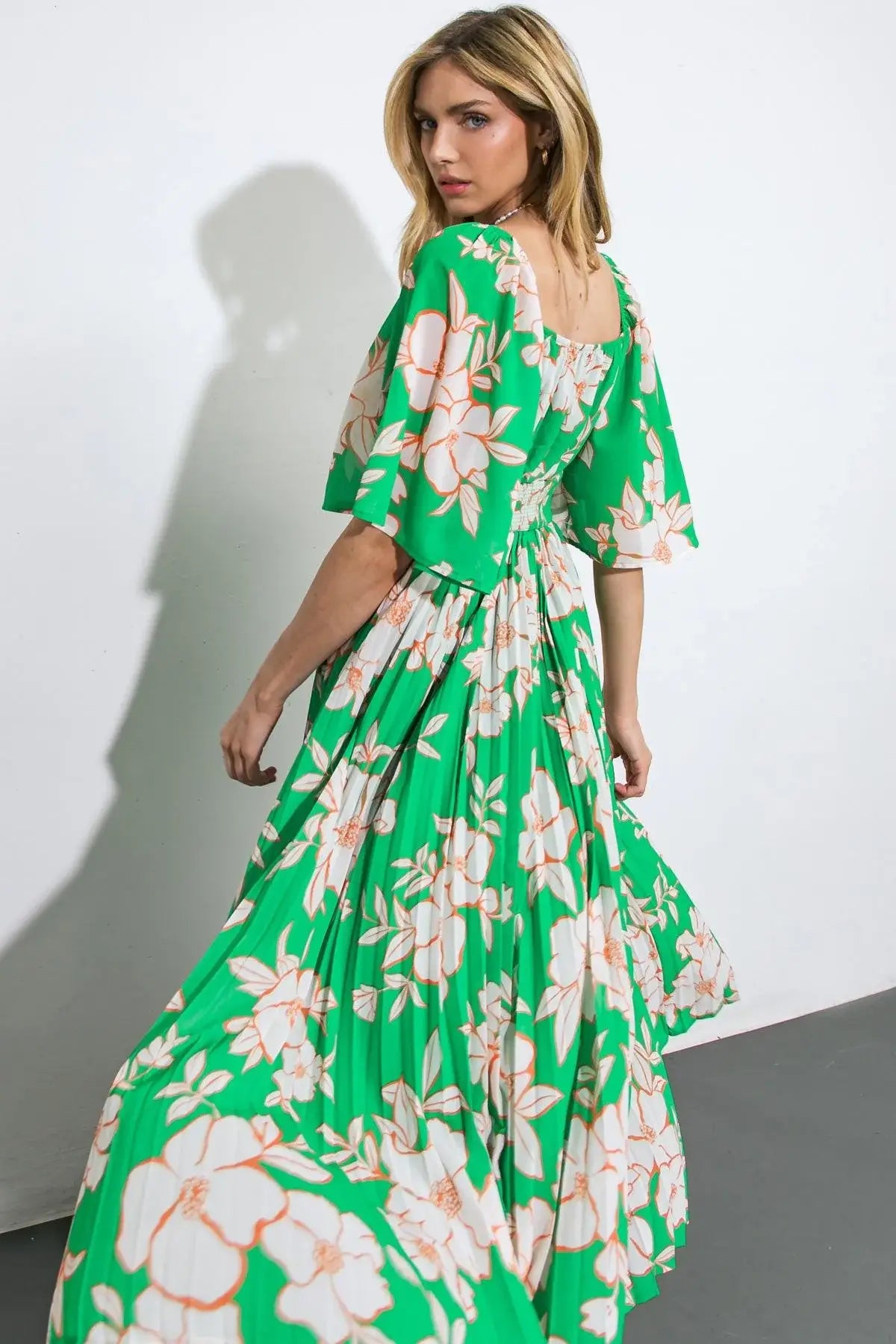 MESSAGE IN A BOTTLE WOVEN MIDI DRESS - Flying Tomato - Flyclothing LLC