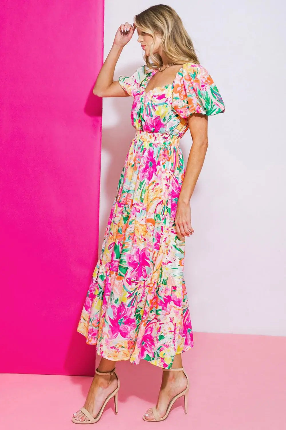 IT STARTS NOW WOVEN MIDI DRESS - Flying Tomato - Flyclothing LLC