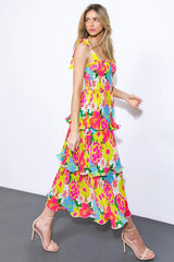 VISIONS FROM THE MEADOW WOVEN MIDI DRESS - Flying Tomato - Flyclothing LLC