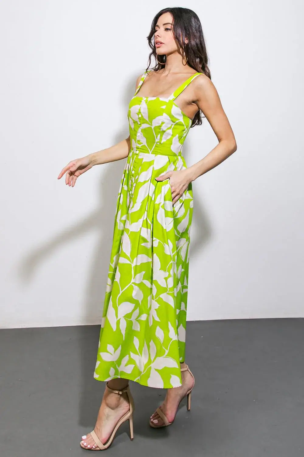 A PASSIONATE HEART WOVEN MIDI DRESS - Flying Tomato - Flyclothing LLC