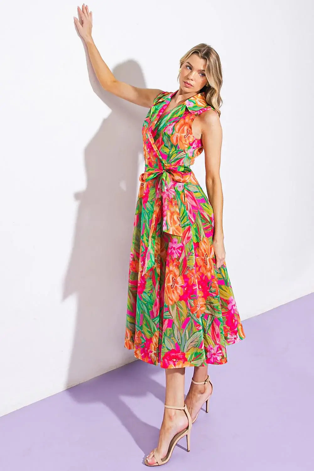 EVERYDAY DREAMS WOVEN MIDI DRESS - Flying Tomato - Flyclothing LLC