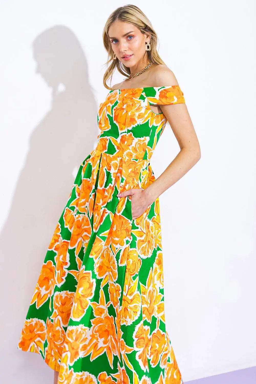 WHERE I WANT TO BE TWILL MIDI DRESS - Flying Tomato - Flyclothing LLC