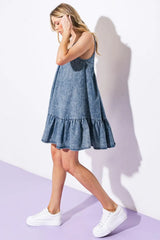 NASHVILLE GIRL WOVEN MINI DRESS - Flying Tomato - Flyclothing LLC