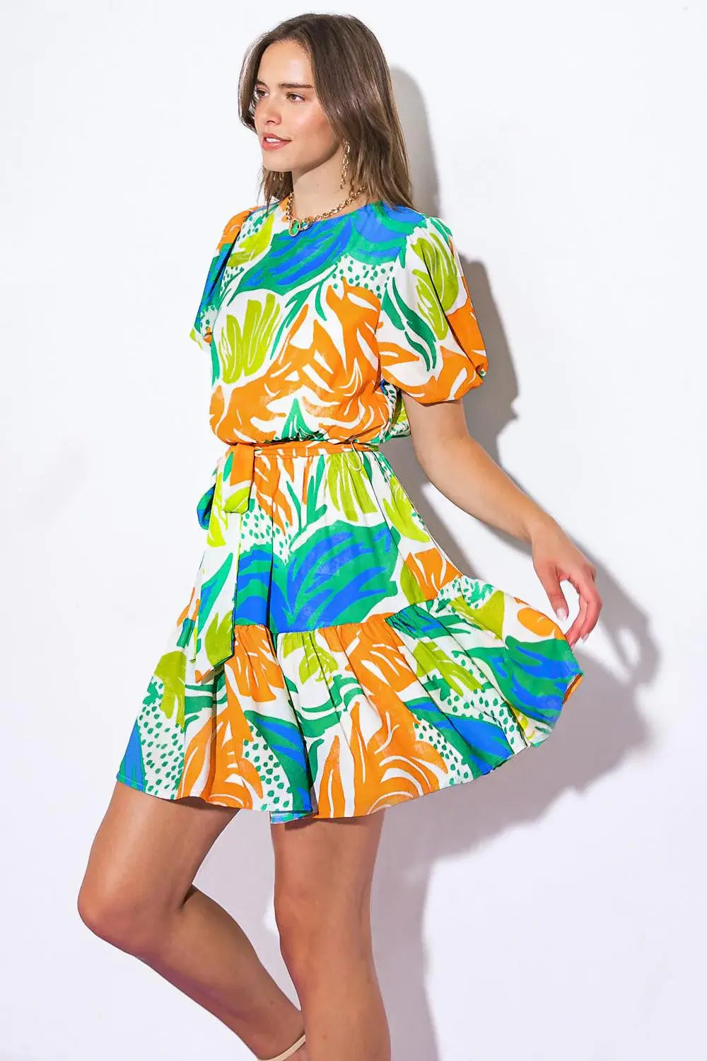 LISTEN TO THE MUSIC WOVEN MINI DRESS - Flying Tomato - Flyclothing LLC