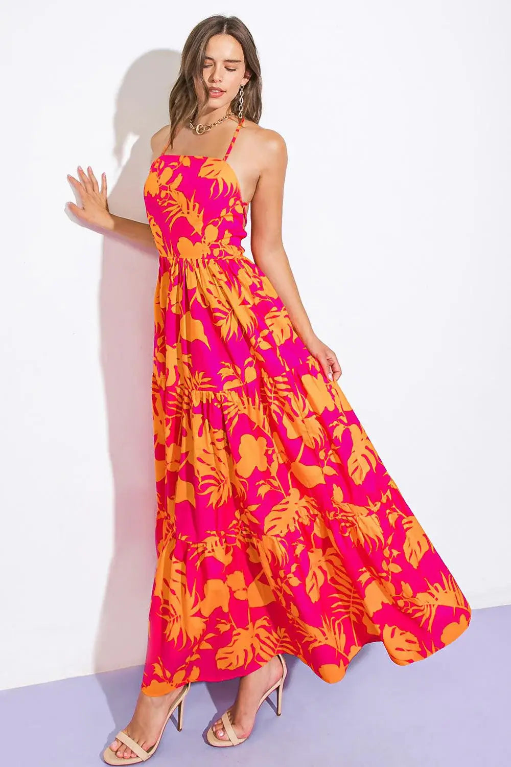 CLOSE TO YOUR HEART WOVEN MAXI DRESS - Flying Tomato - Flyclothing LLC