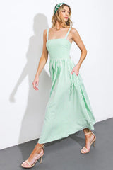 ATTRACTING LOOKS WOVEN MIDI DRESS - Flying Tomato - Flyclothing LLC