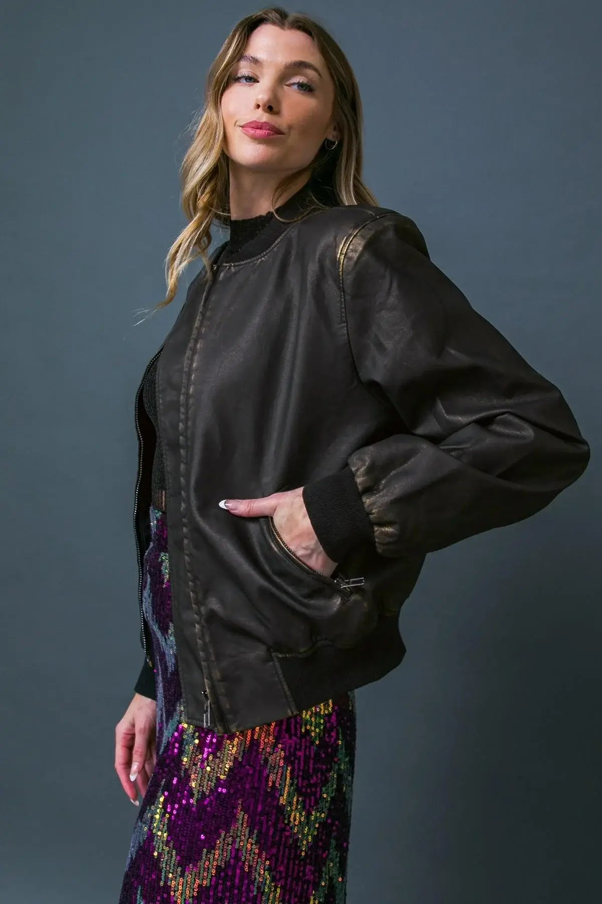 MY GREATEST JOY LEATHER JACKET - Flying Tomato - Flyclothing LLC