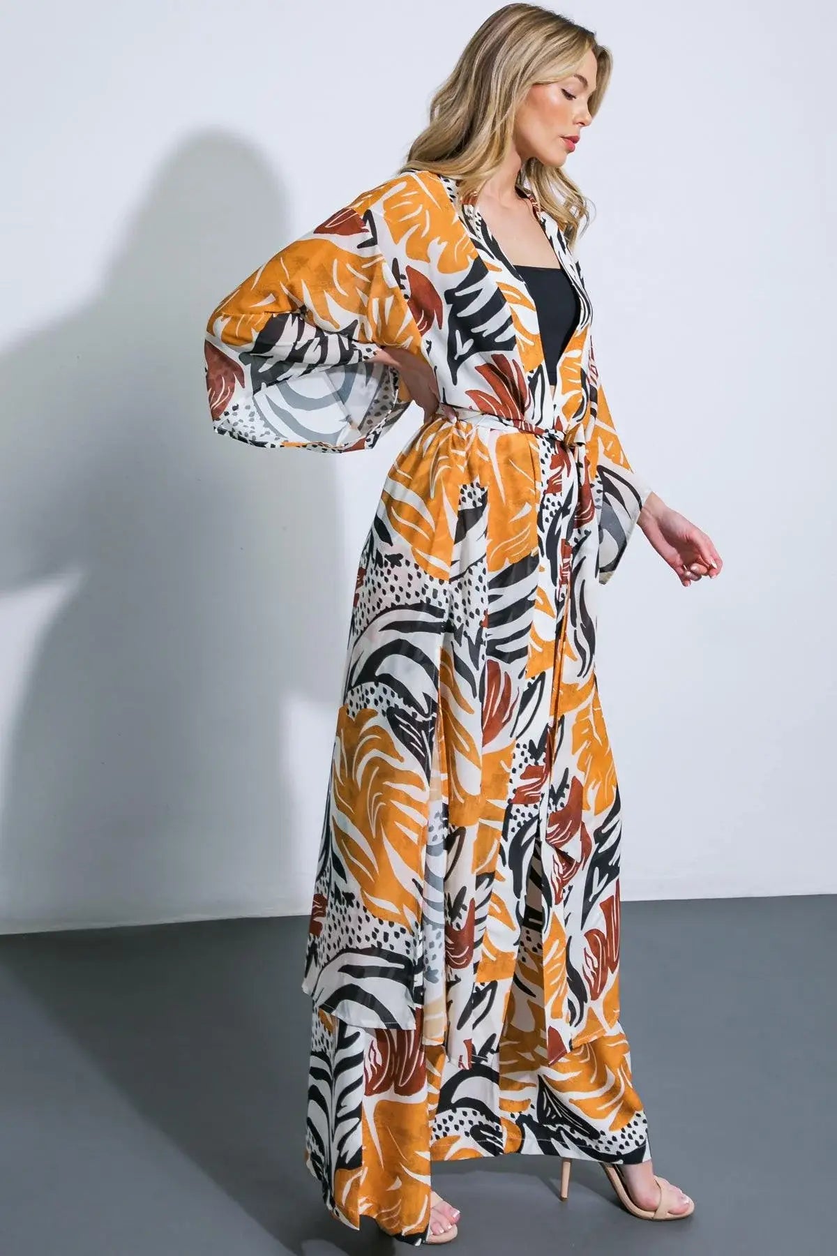 WHERE THE WIND WOVEN MIDI KIMONO - Flying Tomato - Flyclothing LLC
