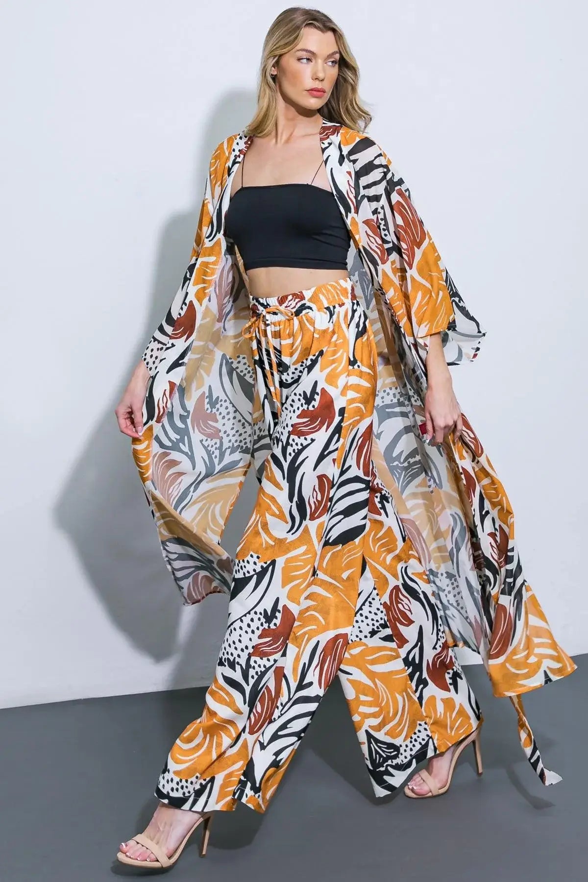 WHERE THE WIND WOVEN MIDI KIMONO - Flying Tomato - Flyclothing LLC