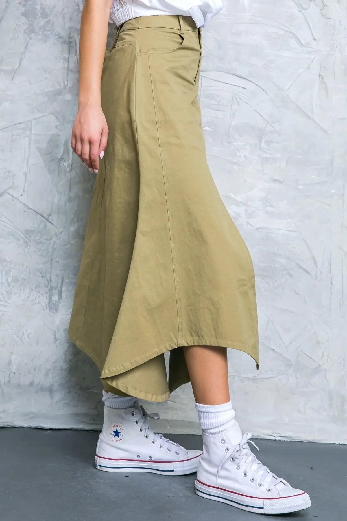 COMPLETE CRUSH TWILL MIDI SKIRT - Flying Tomato - Flyclothing LLC
