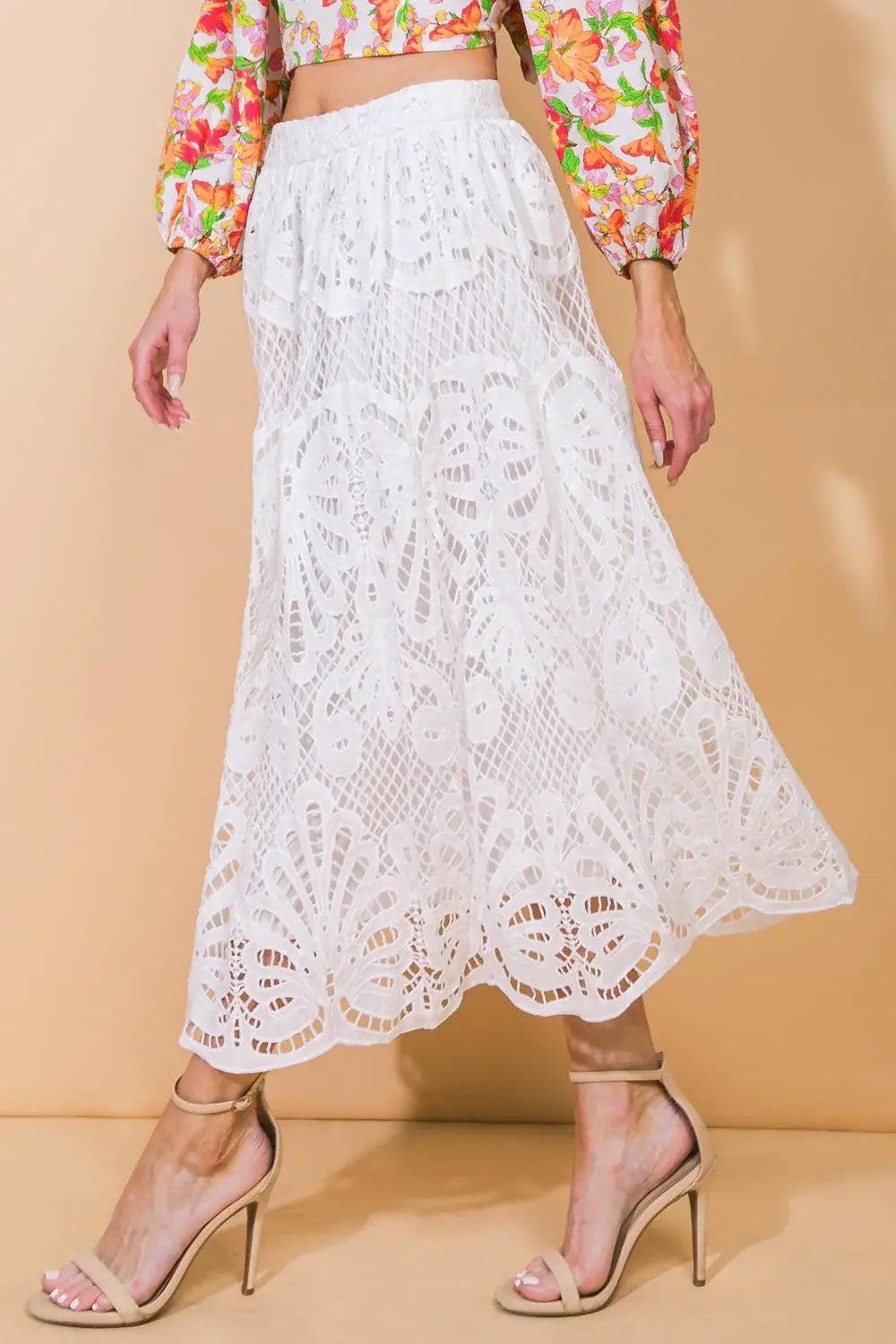 DREAMY NIGHTS WOVEN MIDI SKIRT - Flying Tomato - Flyclothing LLC