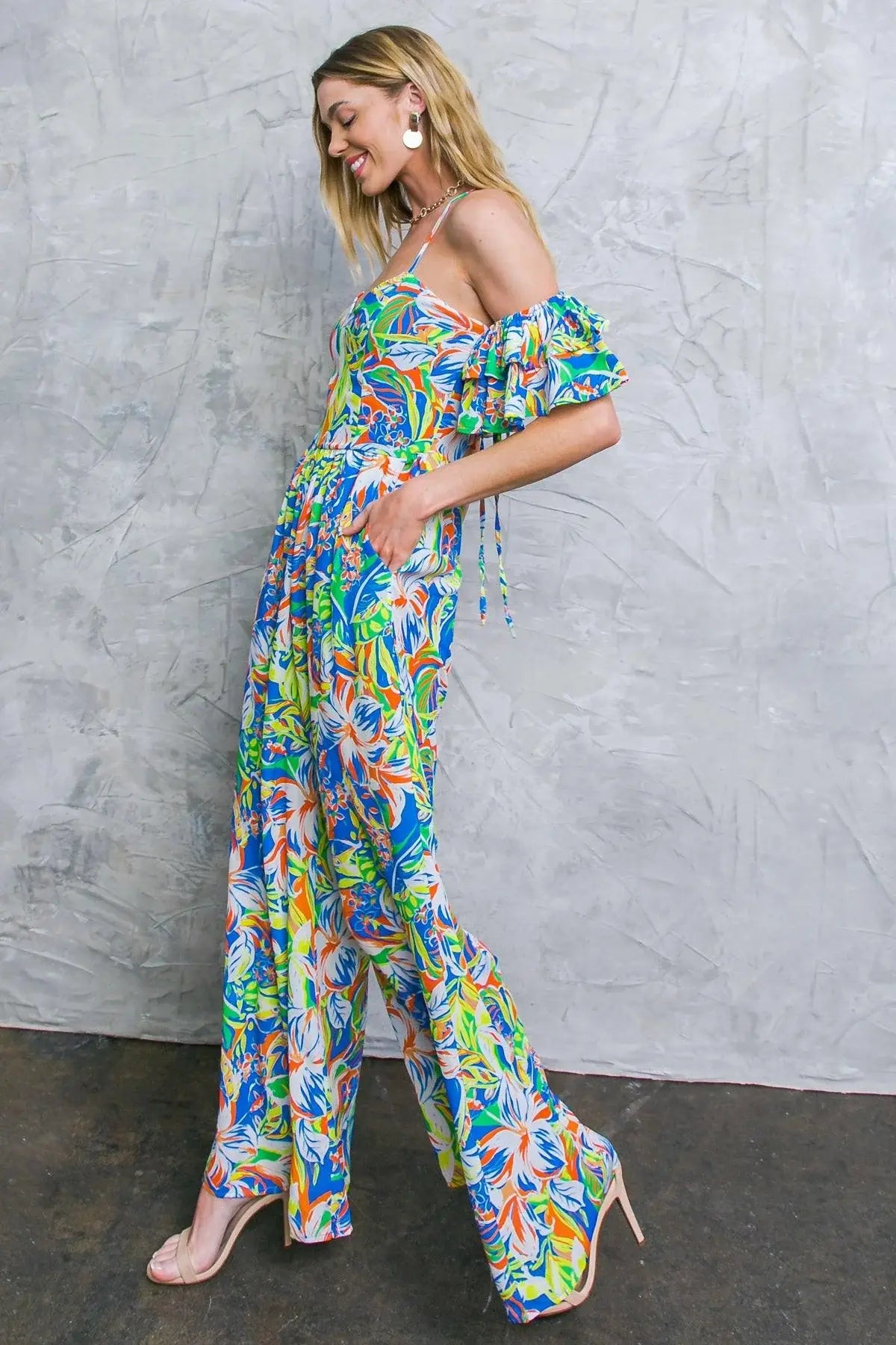 UNSEEN BEAUTY FLORAL WOVEN JUMPSUIT - Flying Tomato - Flyclothing LLC