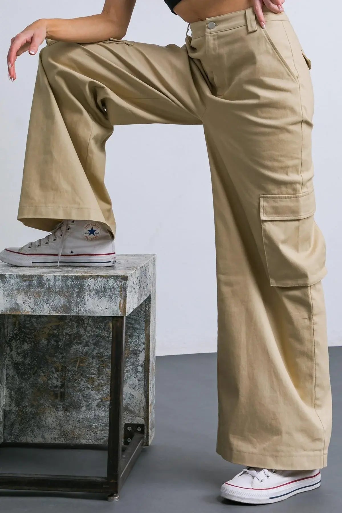 ADORABLE POSH WOVEN CARGO PANTS - Flying Tomato - Flyclothing LLC