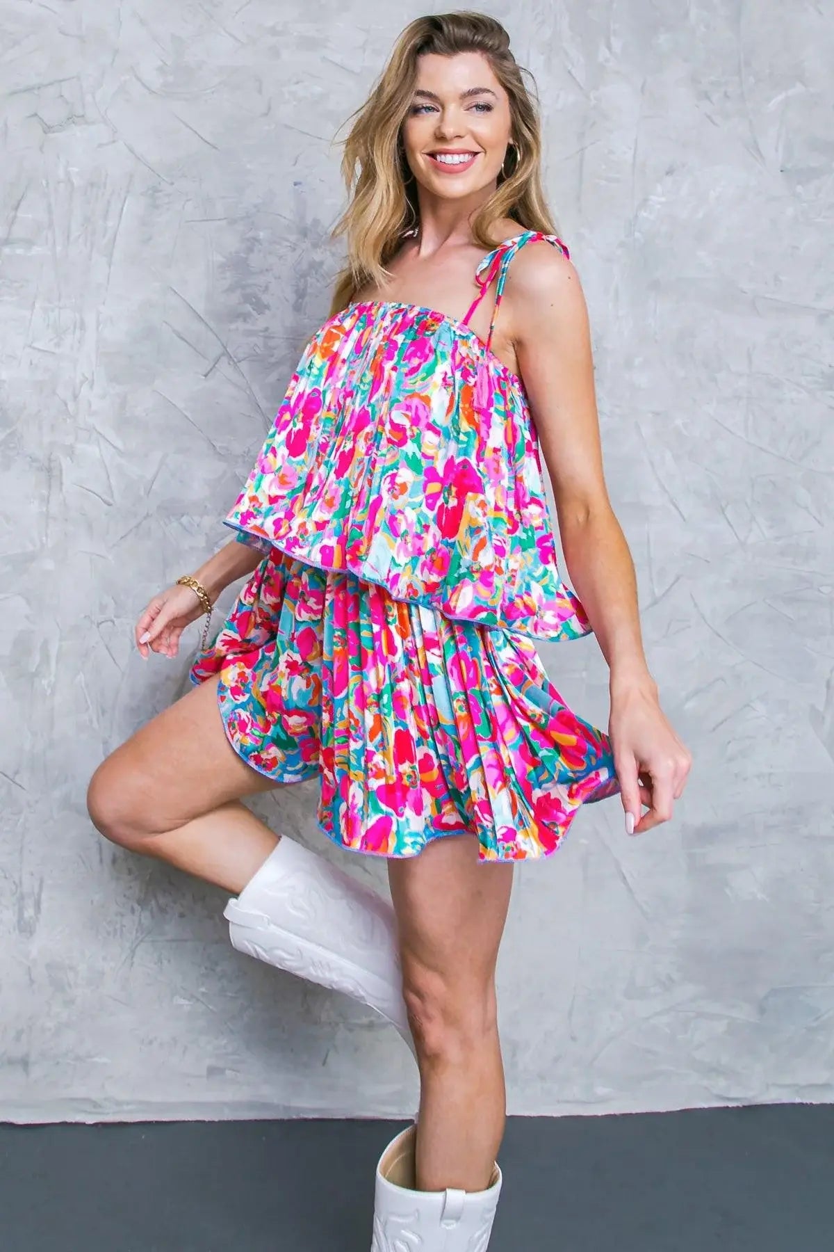PUT A SPIN WOVEN ROMPER - Flying Tomato - Flyclothing LLC