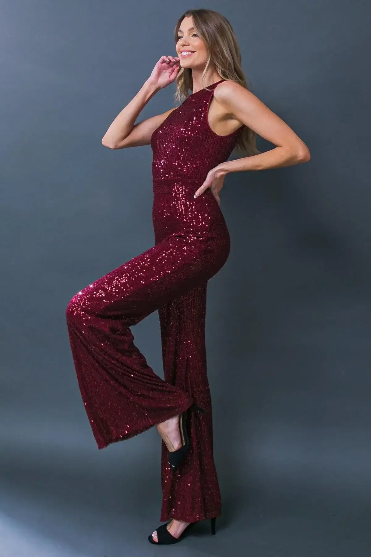 DIVINE WANDERINGS SEQUIN JUMPSUIT - Flying Tomato - Flyclothing LLC