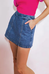 MOMENTS IN LOVE DENIM SKORT - Flying Tomato - Flyclothing LLC
