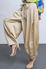 POWERFUL CHARM WOVEN SATIN PANTS - Flying Tomato - Flyclothing LLC